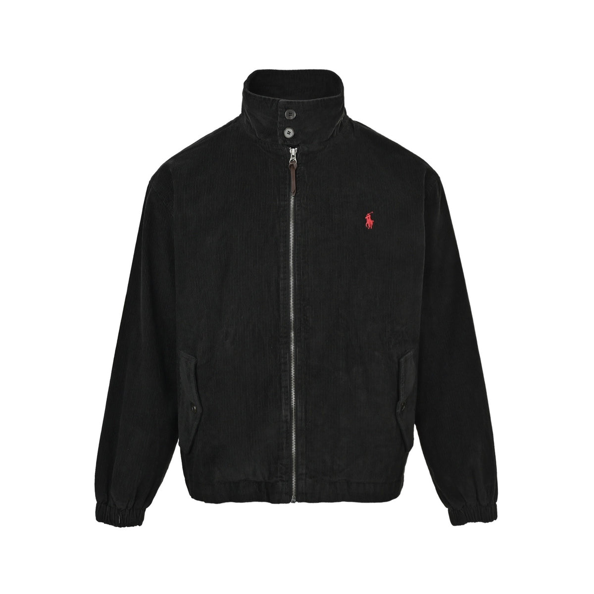 Ralph Lauren embroidered horse logo suede jacket