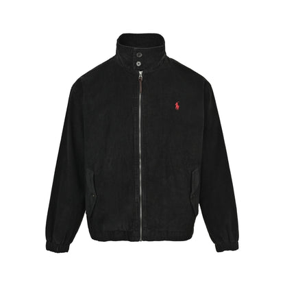 Ralph Lauren embroidered horse logo suede jacket