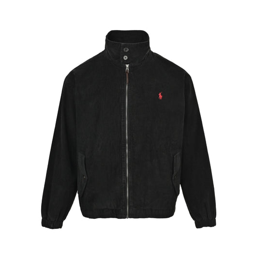 Ralph Lauren embroidered horse logo suede jacket