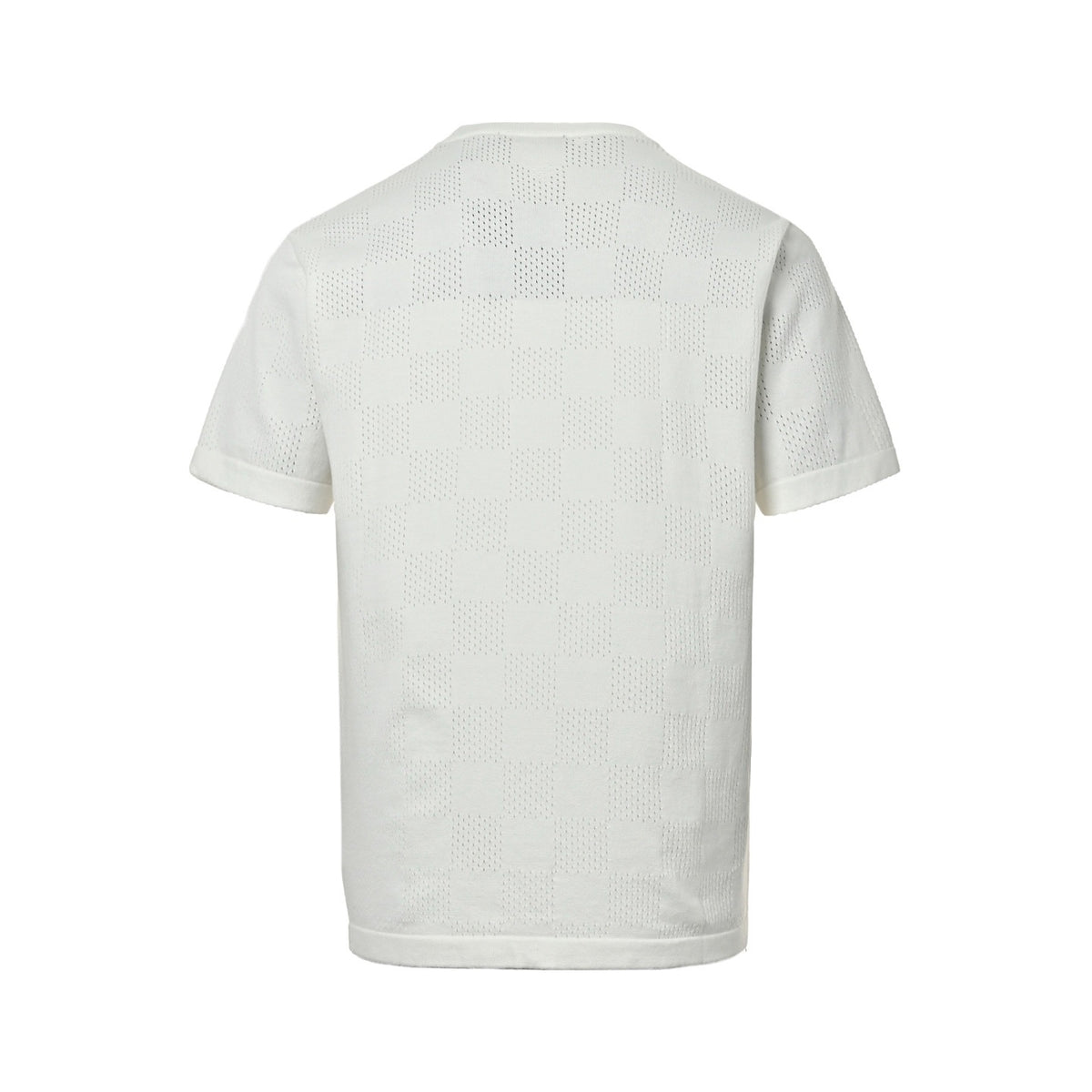 Louis Vuitton 26ss hollow mesh checkerboard knitted short sleeves