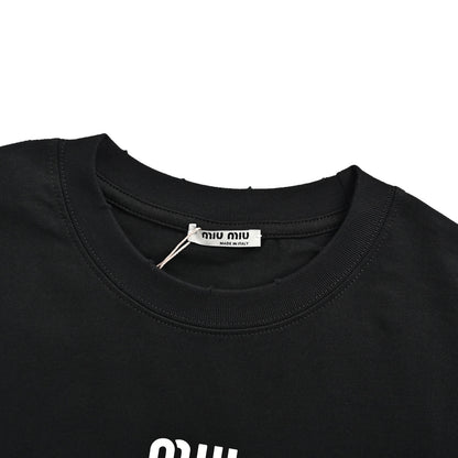Miu Miu classic silicone letter printed short sleeves on the chest