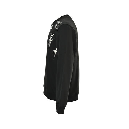 Louis Vuitton 25Fw tassel presbyopic letter embroidered round neck sweatshirt