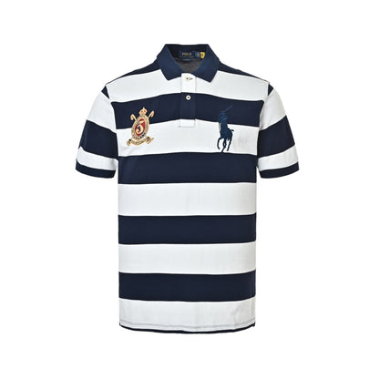 Ralph Lauren logo embroidered striped Polo short sleeves