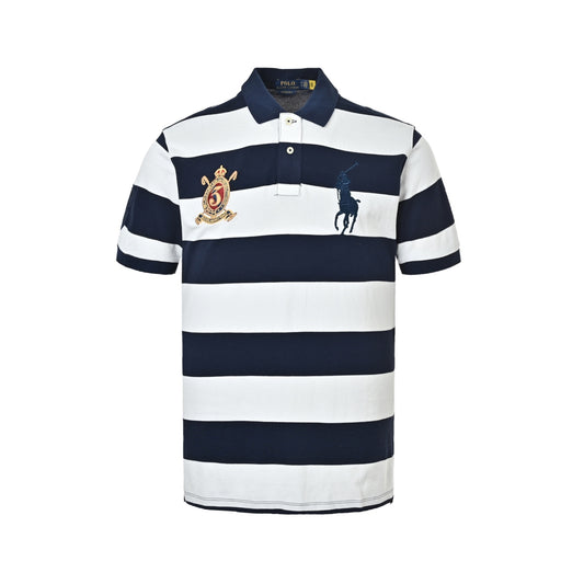 Ralph Lauren logo embroidered striped Polo short sleeves
