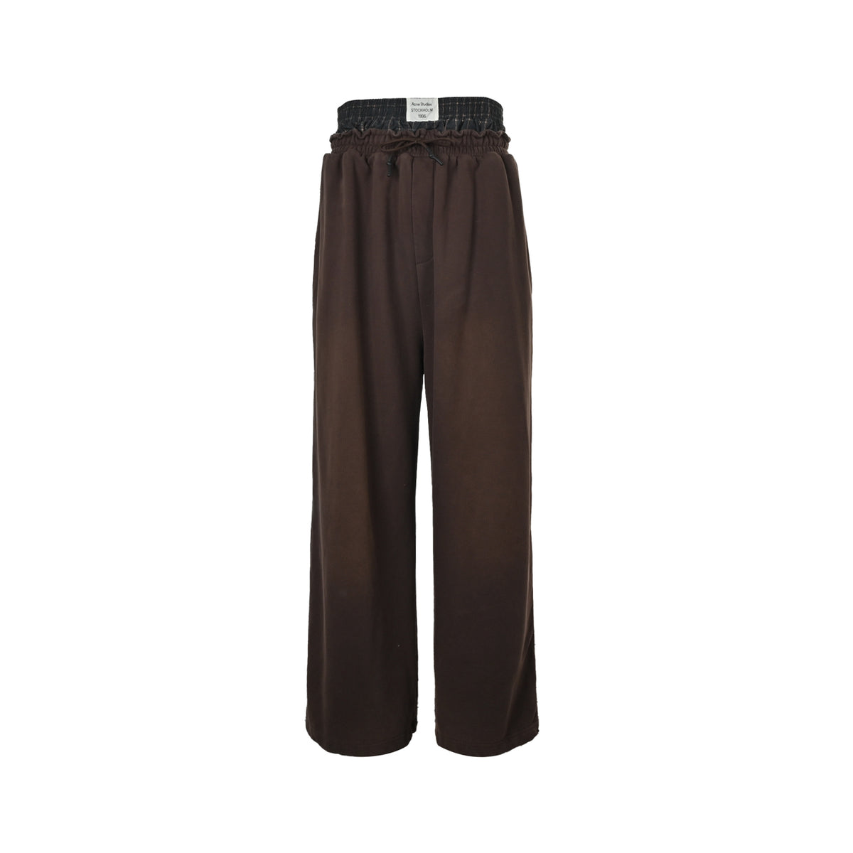 Acne Studios GYM distressed fake two piece logo trousers