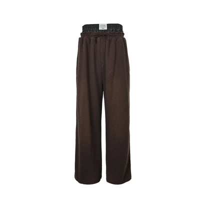 Acne Studios GYM distressed fake two piece logo trousers