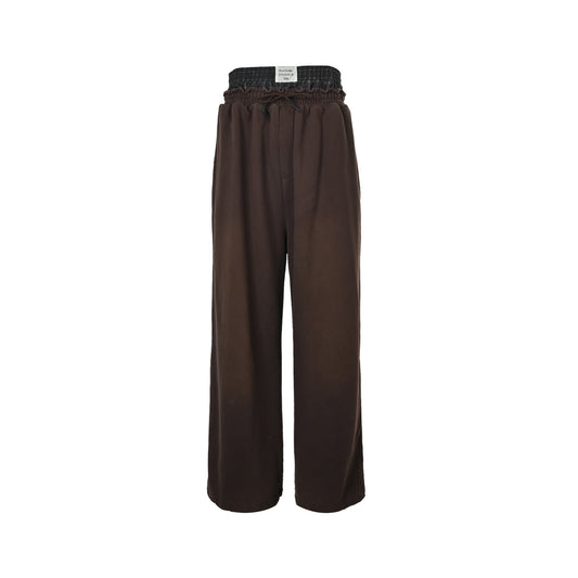Acne Studios GYM distressed fake two piece logo trousers