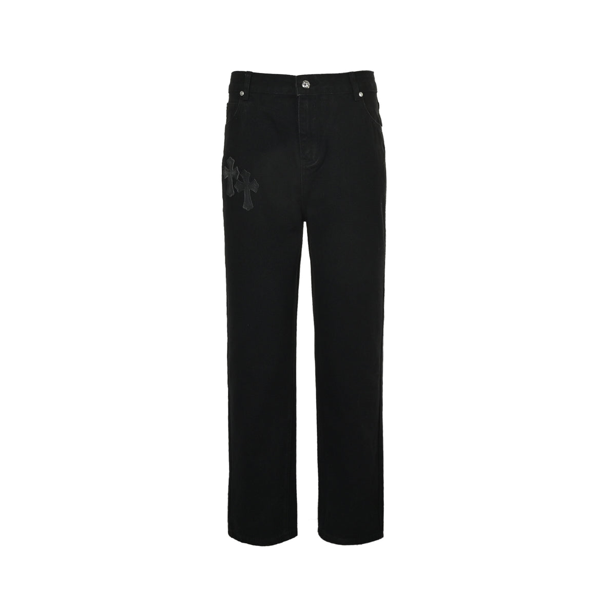 Chrome Hearts/Chrome Heart cross patch embroidered washed jeans