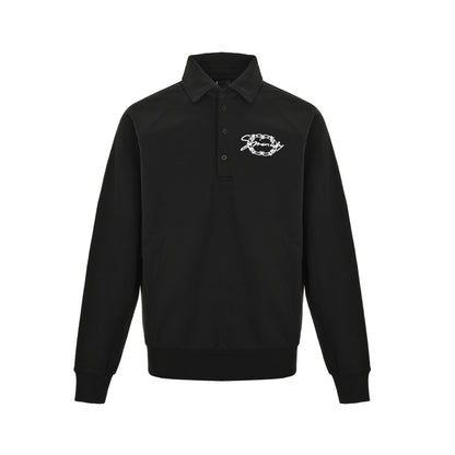 GIVENCHY grass embroidered corolla POLO collar sweatshirt