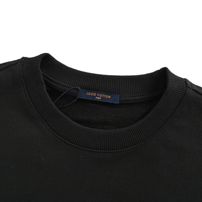 Louis Vuitton 25Fw chest four-flower embroidery crew neck sweatshirt