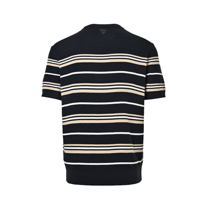 Loro Piana LP horizontal striped knitted wool short sleeves