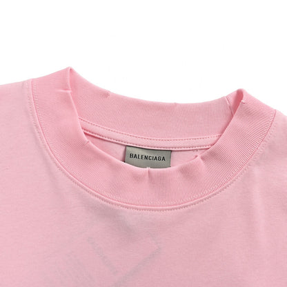 Balenciaga/Balanciaga square fountain print washed short sleeves