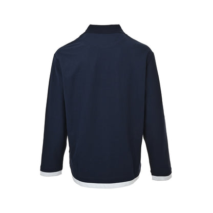 Prada fake two-piece Polo long sleeves with patchwork fabric label