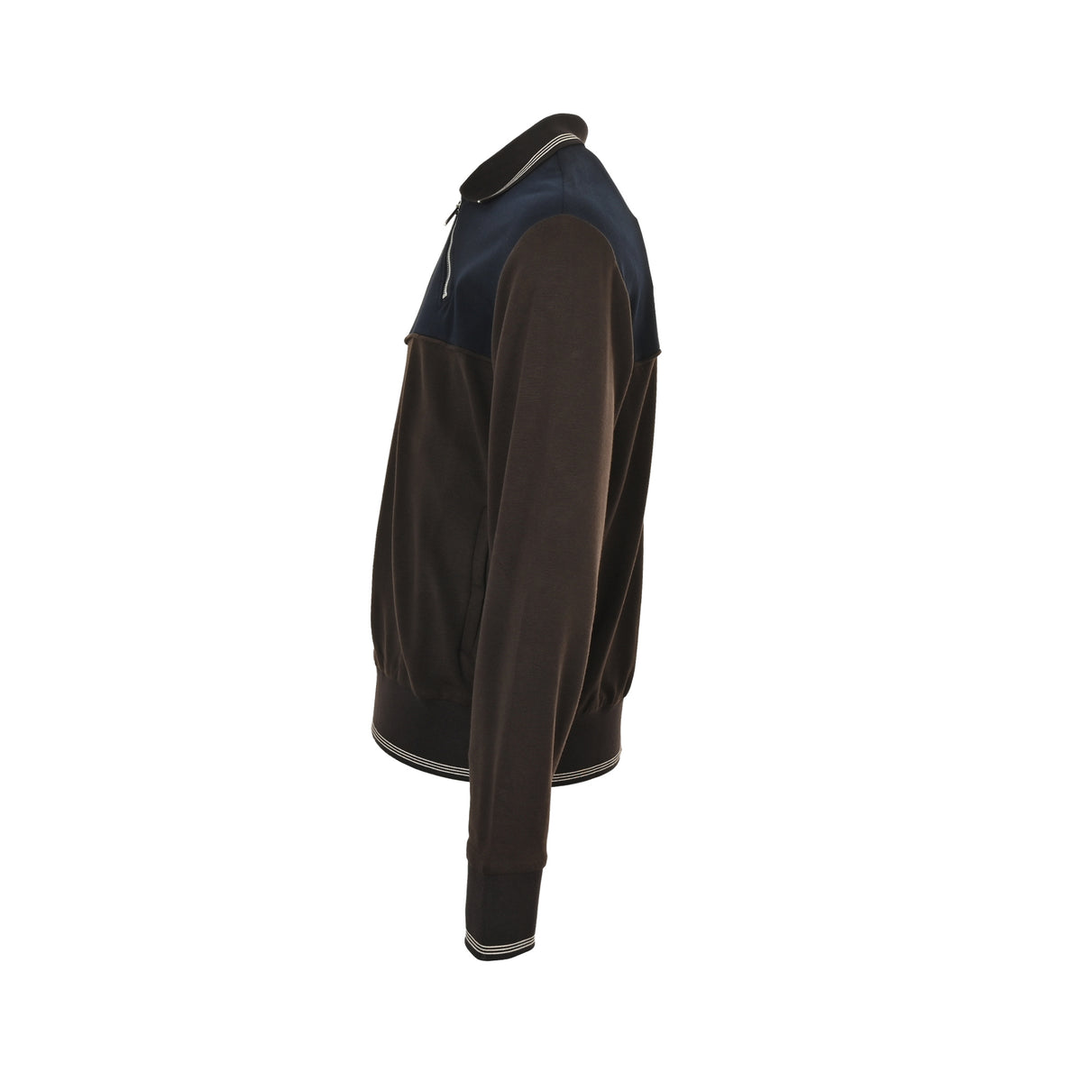 Miu Miu contrasting color diagonal zipper lapel sweatshirt
