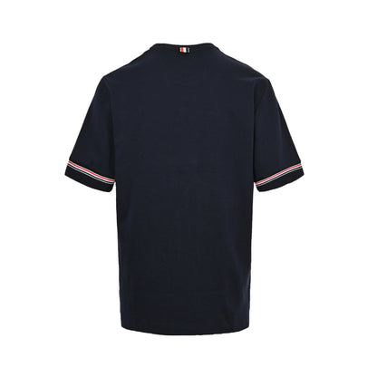 Thom Browne/Thom Brown 25ss cuffs three-color striped web short sleeves
