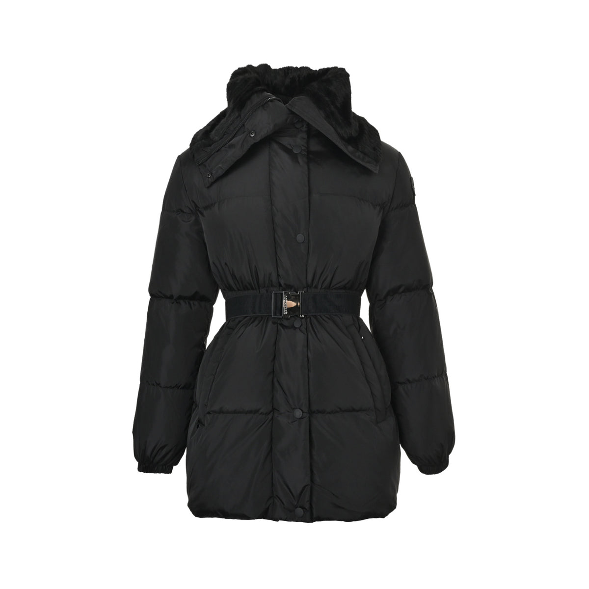 Moncler/Mask 25Fw large lapel waist mid-length down jacket