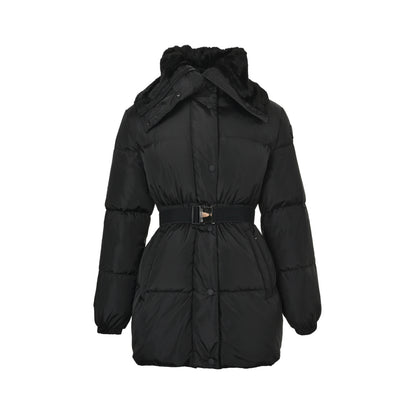 Moncler/Mask 25Fw large lapel waist mid-length down jacket