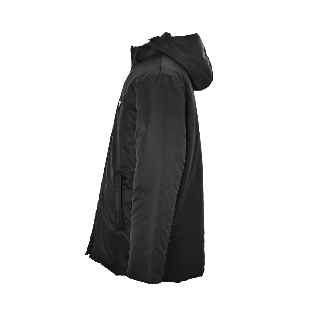 Prada triangle logo nylon bread double-sided hooded down jacket