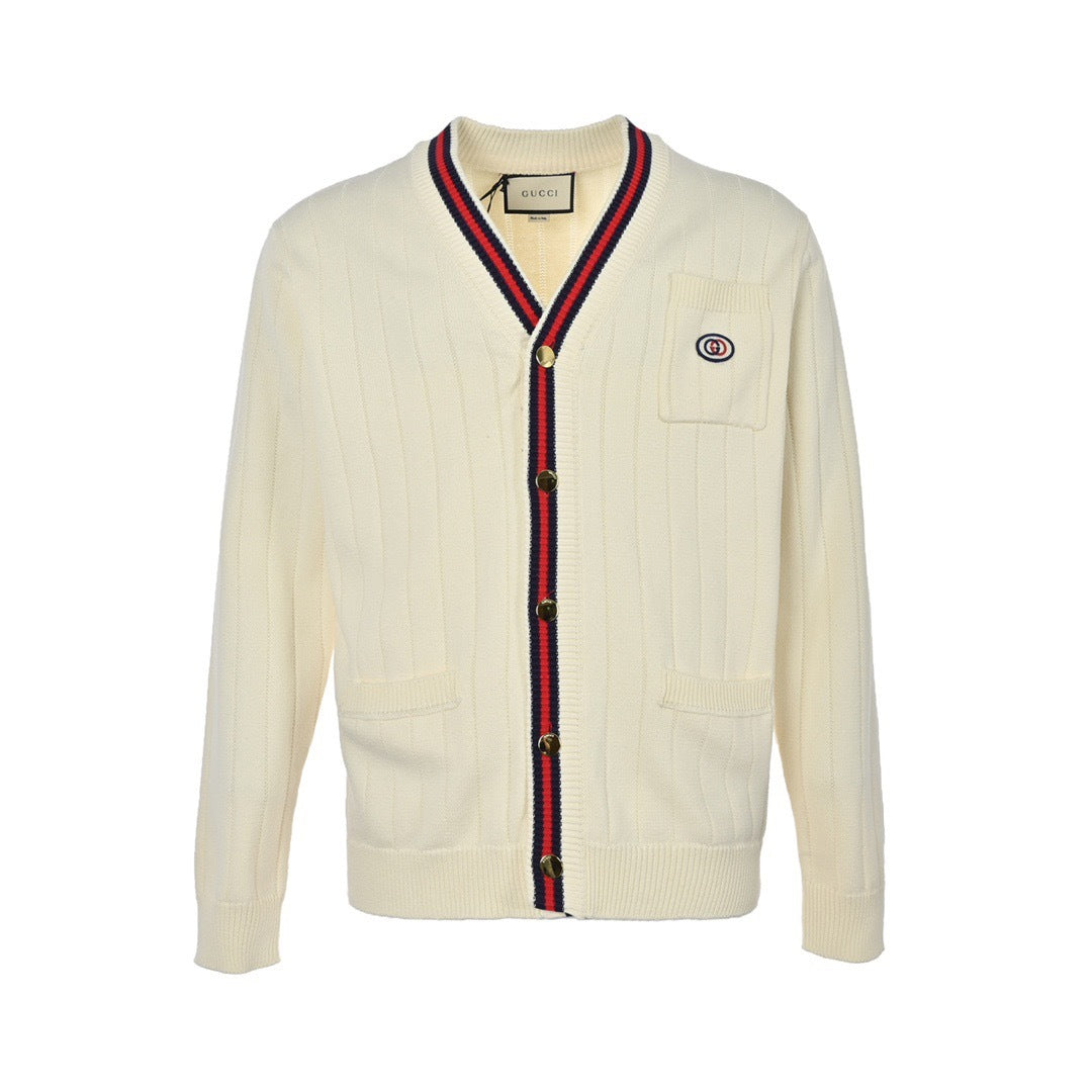 Gucci 21Fw Double G knitted hollow cardigan sweater