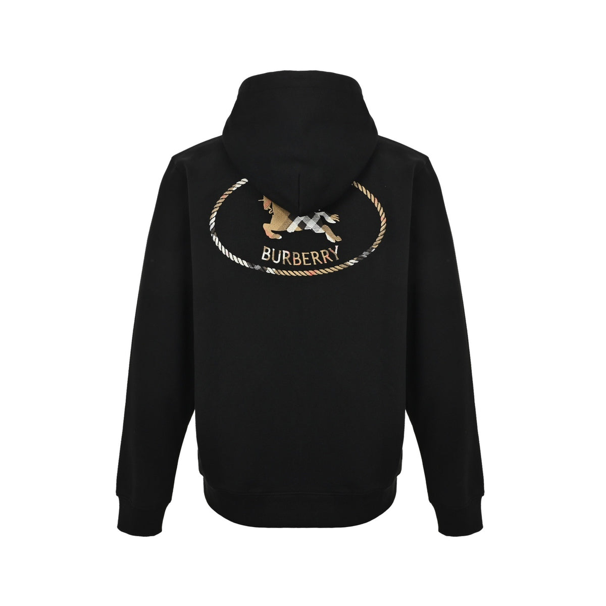 Burberry plaid war horse embroidered zipper hooded sweatshirt