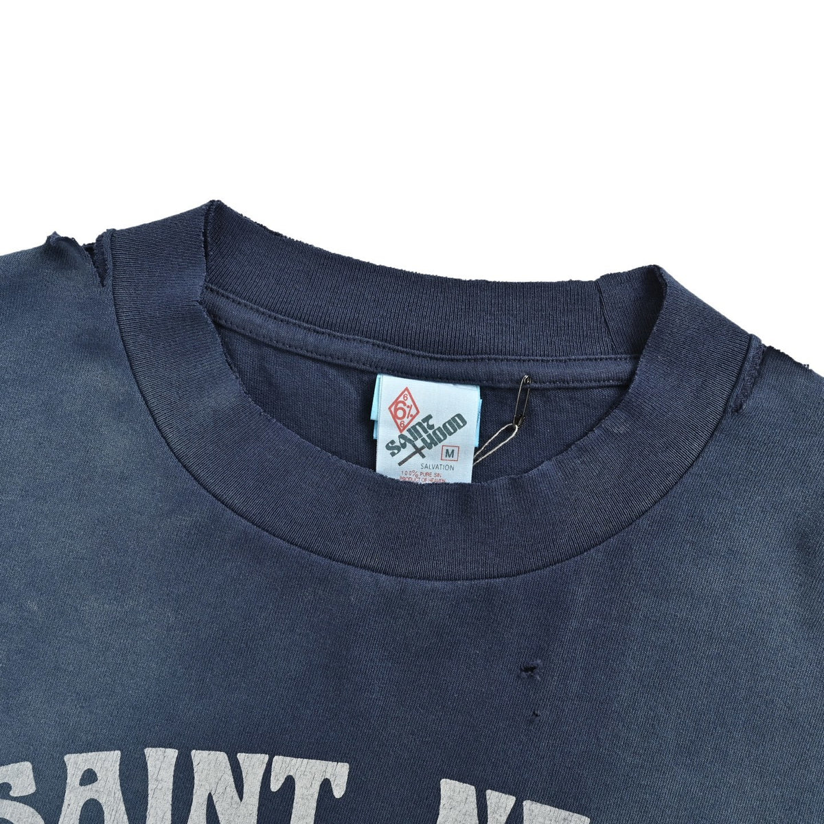SAINT MICHAEL 25ss skull lightning print short sleeves