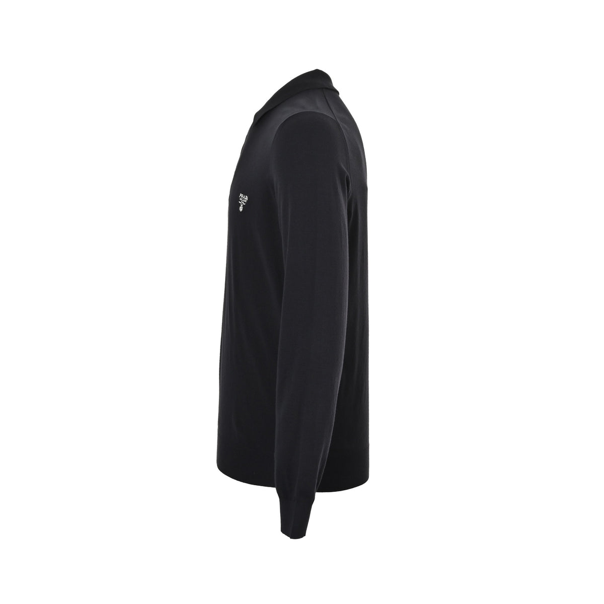 Prada embroidered half-zip knitted long-sleeved Polo shirt
