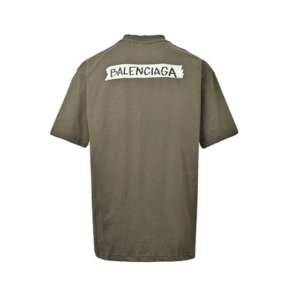 Balenciaga 26ss tape label short sleeves