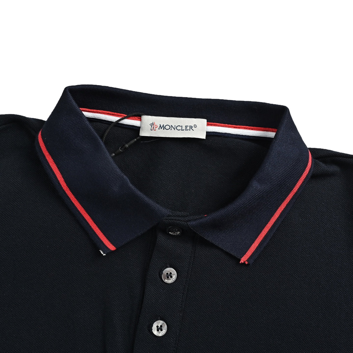 Moncler/Muzzled Chest Logo patch embroidered Polo short sleeves