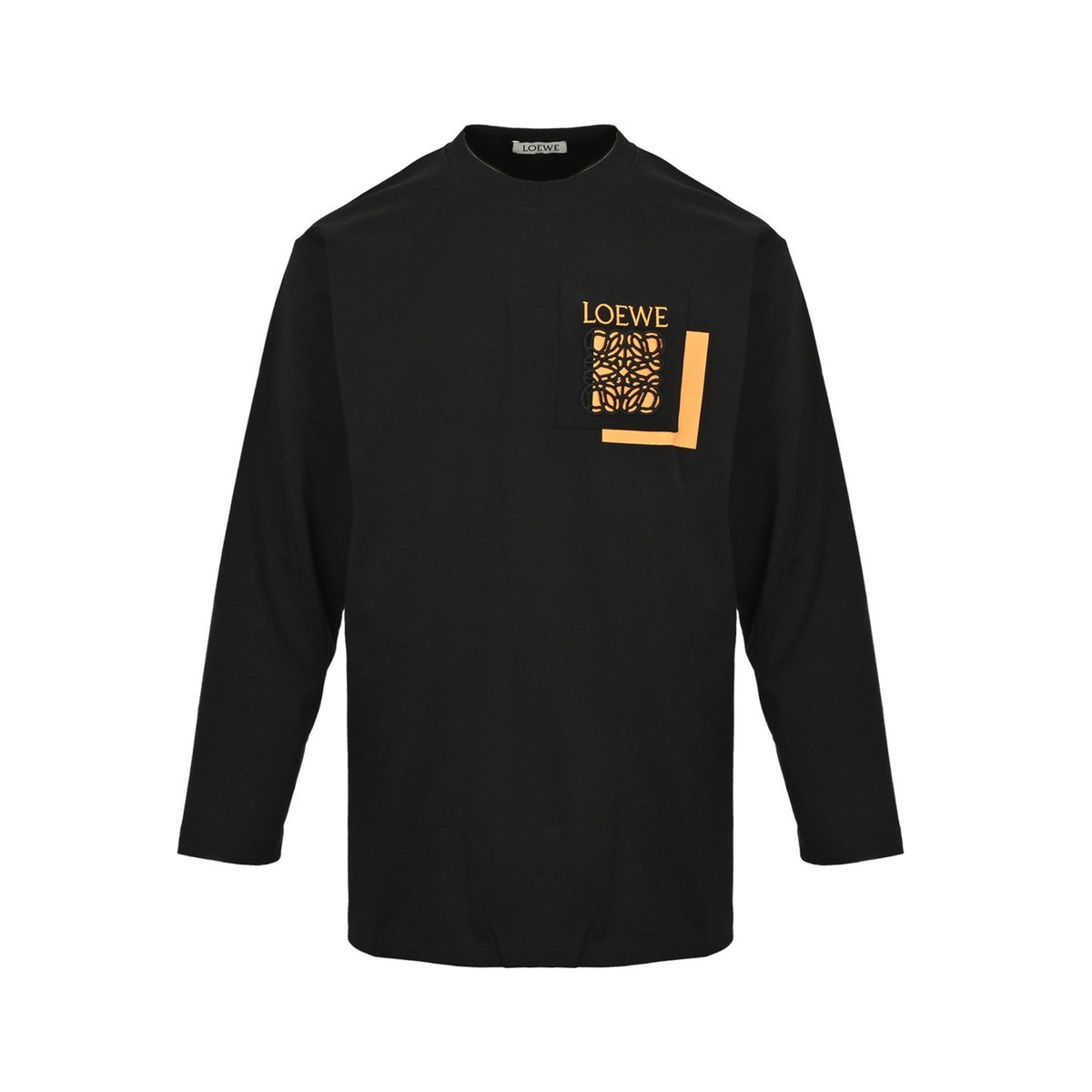 Loewe/Luoyiwei 25Fw hollow logo logo overlapping pockets long-sleeved T