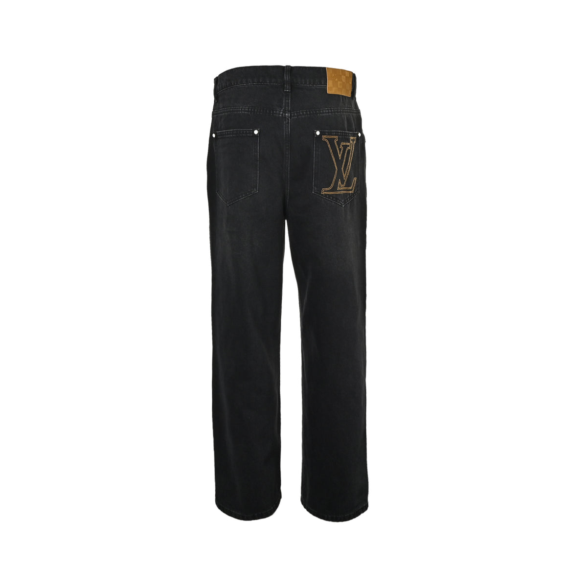 Louis Vuitton 25Fw embroidered logo jeans