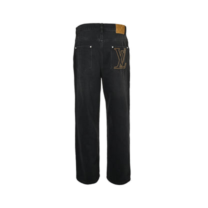 Louis Vuitton 25Fw embroidered logo jeans